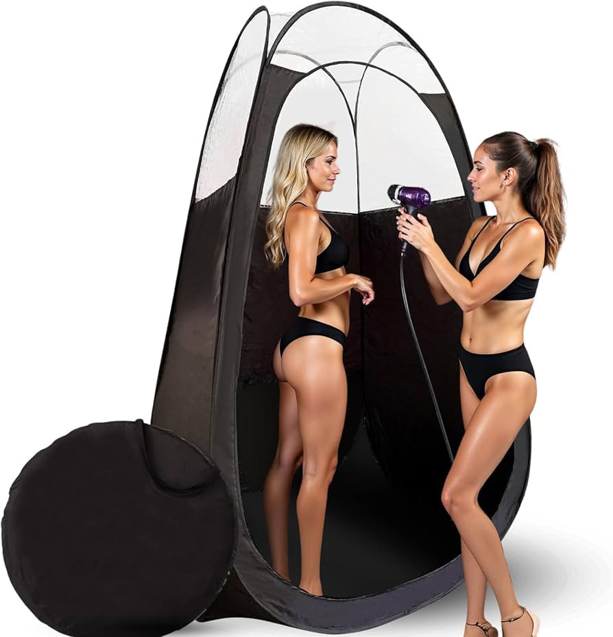 Large Deluxe Spray Tan Tent \u2013 Pop Up Tent Portable Tanning Booth with Carry Case \u2013 Clea... | Amazon (US)