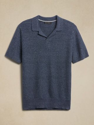 Theo Linen-Cotton Sweater Polo | Banana Republic (US)