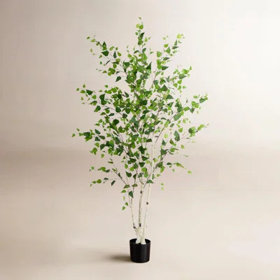 84" Artificial Birch Tree in Pot Liner | Wayfair North America
