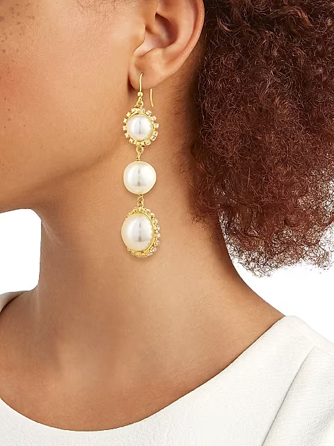 Satelliti Goldtone, Faux Pearl, & Crystal Drop Earrings | Saks Fifth Avenue