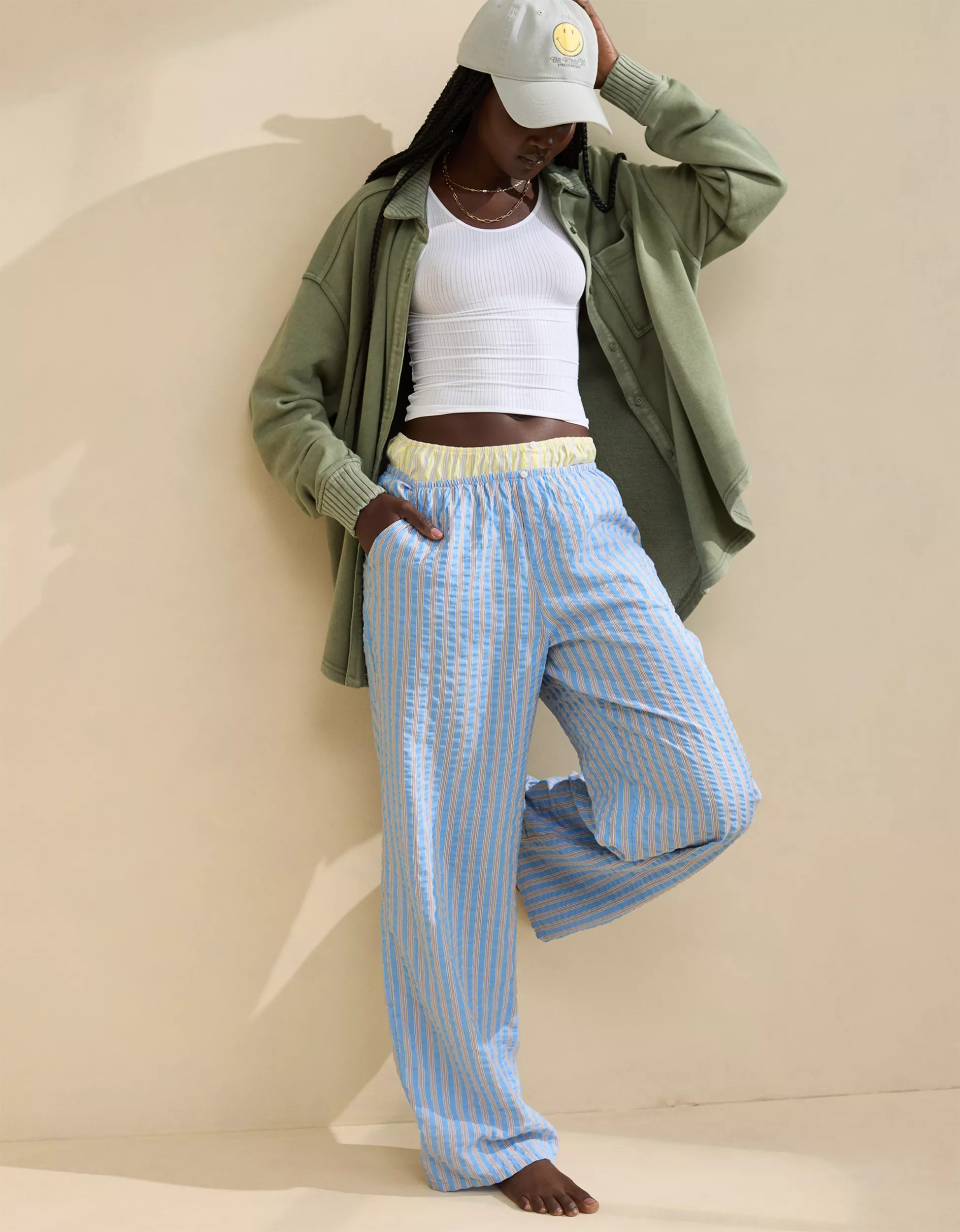 Aerie Off-Duty Seersucker Trouser PJ | Aerie