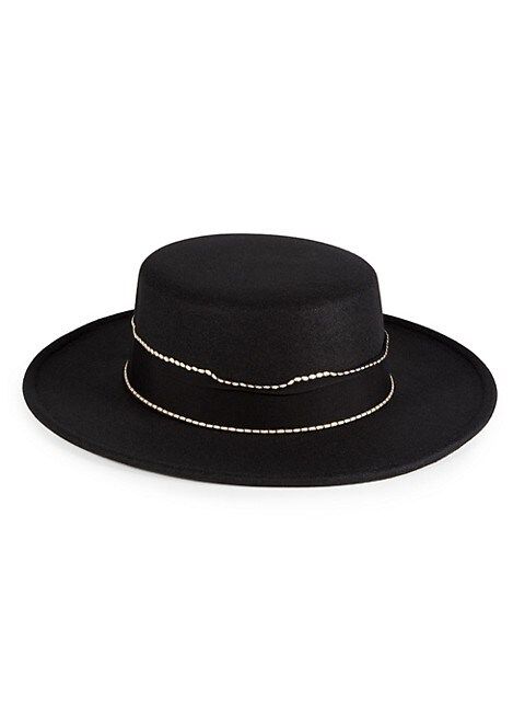 MARCUS ADLER Embellished Boater Hat on SALE | Saks OFF 5TH | Saks Fifth Avenue OFF 5TH