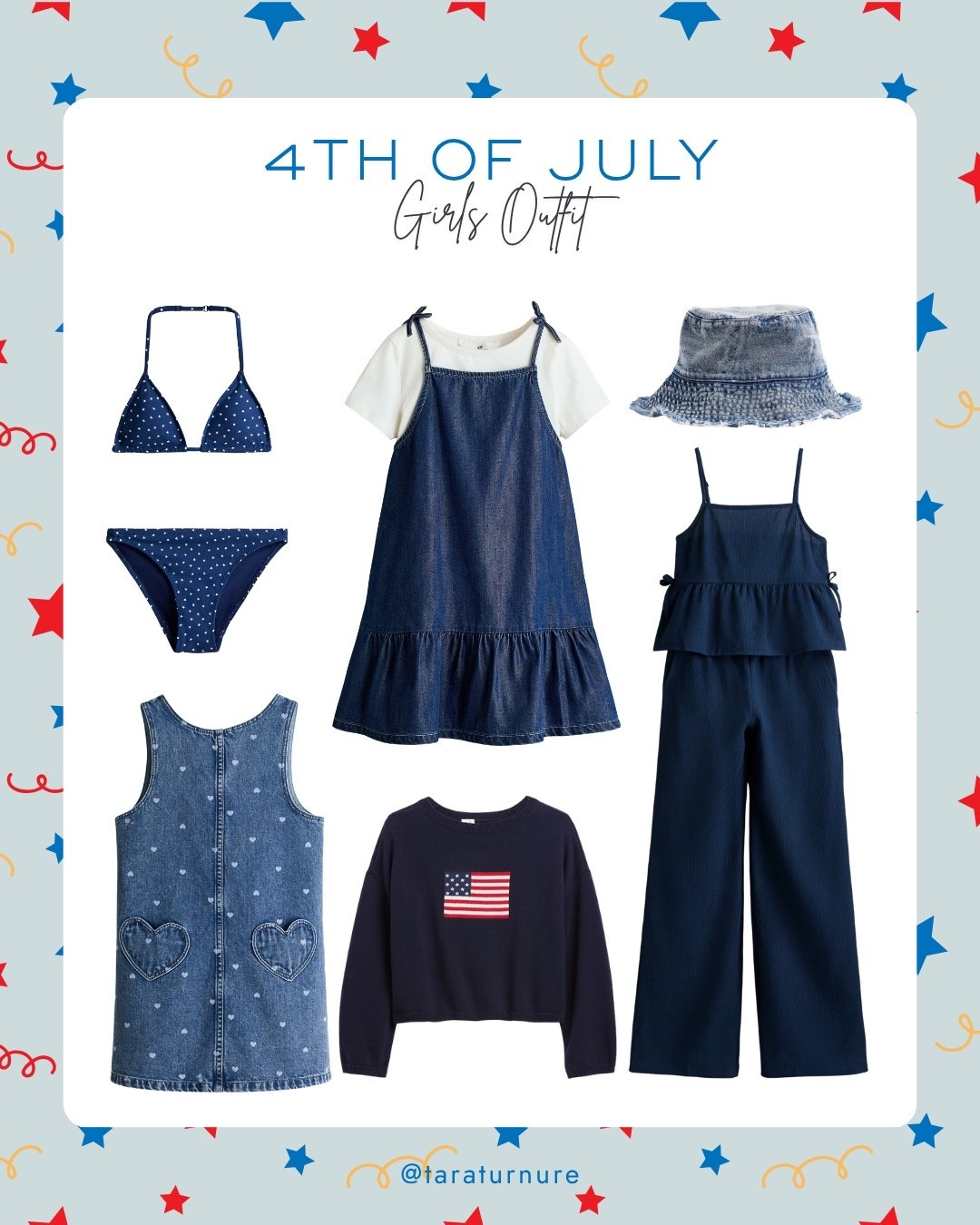 The cutest 4th of July looks for the little girls 🇺🇸💙

From sweet denim dresses and matching sets to patriotic sweaters, swimsuits, and adorable accessories—these pieces are perfect for fireworks, family BBQs, beach days, and all the summer celebrations.

#FourthOfJuly #4thOfJulyStyle #GirlsFashion #KidsStyle #GirlsOutfit #PatrioticStyle #SummerStyle #KidsFashion

#LTKootd #LTKSeasonal #LTKKids