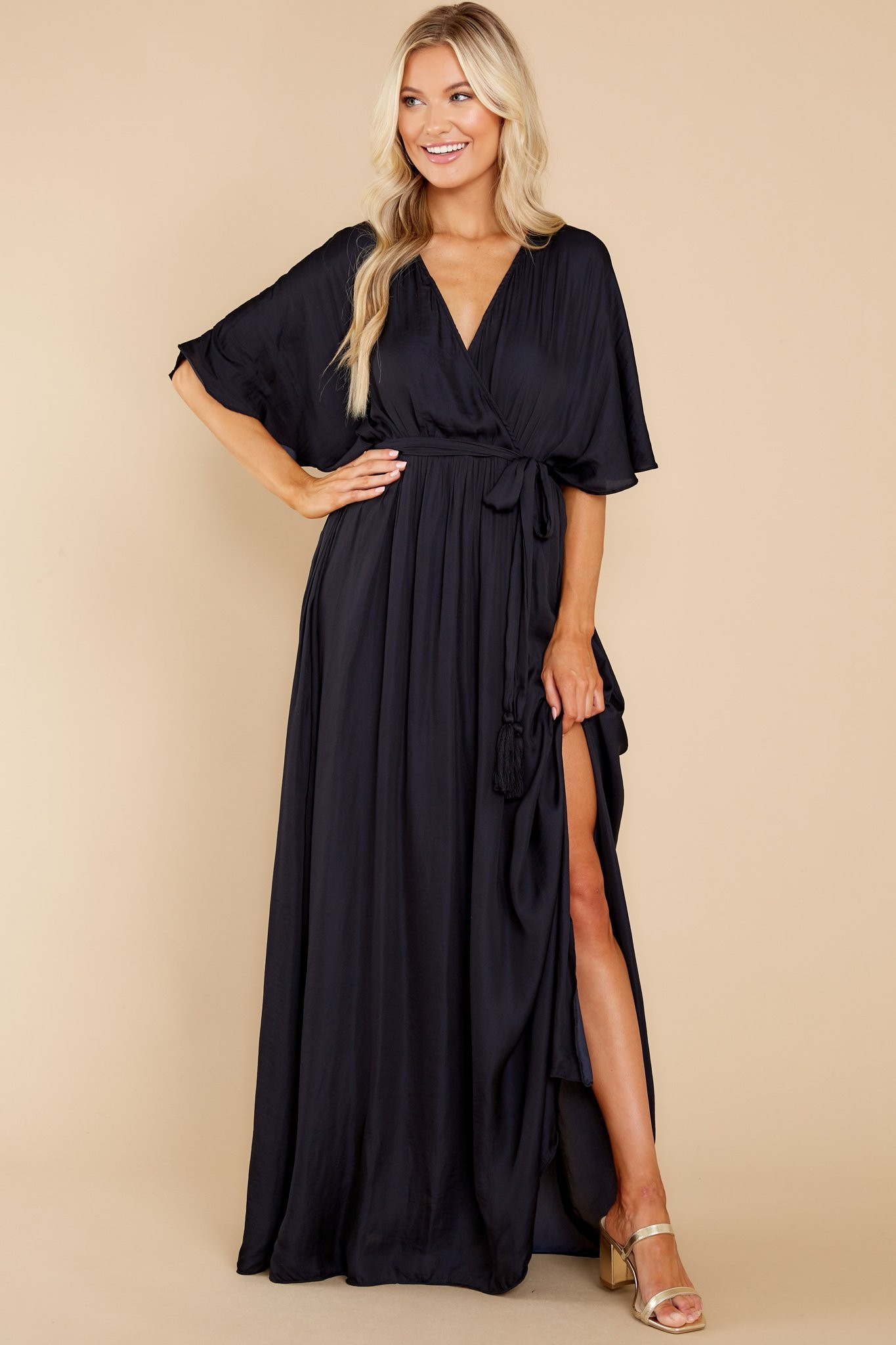 Cross My Heart Black Maxi Dress | Red Dress 