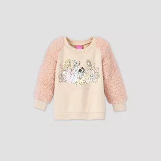 Toddler Girls' Disney Princess Fleece Pullover - Cream | Target