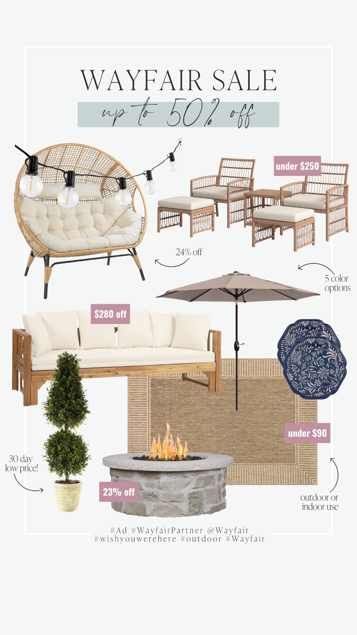 Wayfair is having a huge sale — up to 50% off outdoor entertaining and hosting pieces! ☀️ Now is the perfect time to get your patio ready for spring and summer. I rounded up some of my favorite finds to help you refresh your outdoor space before the season starts!

#Ad #WayfairPartner @wayfair #wishyouwerehere #outdoor #Wayfair


#LTKSeasonal #LTKHome #LTKSaleAlert