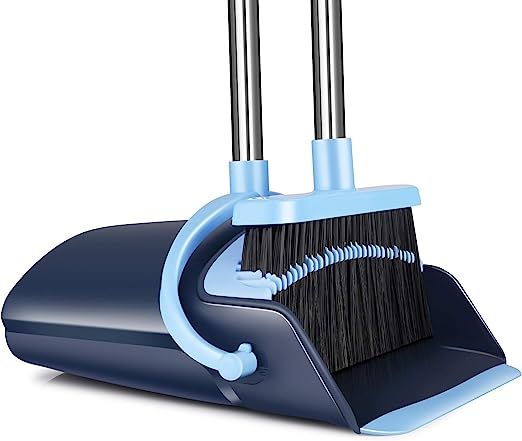 Broom and Dustpan Set 2023 Outdoor Or Indoor Broom Dust Pan 3 Foot Angle Heavy Push Combo Upright... | Amazon (US)