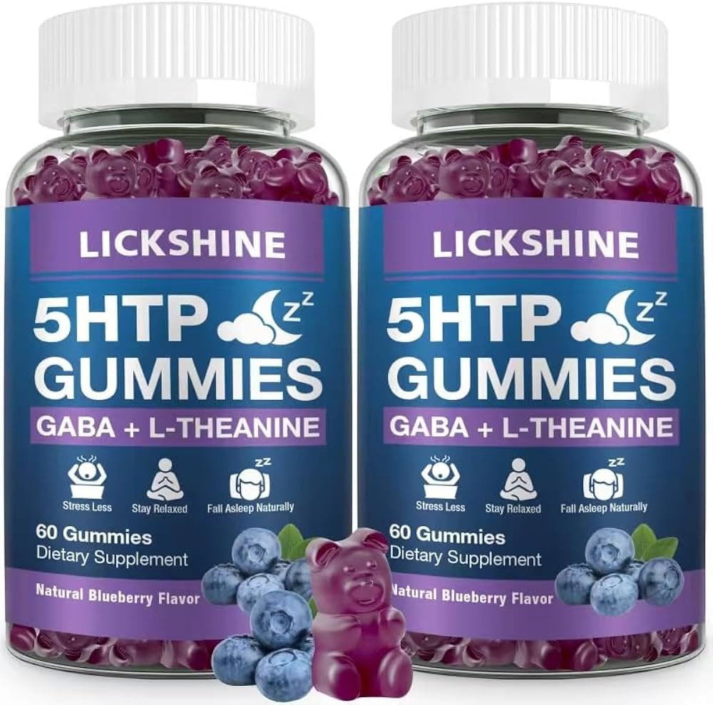 2 Pack 300MG 5-HTP GABA Sleep Supplement Gummies with 200mg L-Theanine Supplement for Brain, Mood... | Amazon (US)