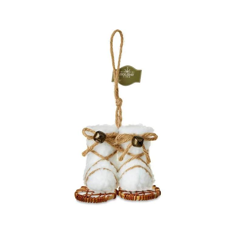 White Sherpa Snow Boots Christmas Ornament, 2.5 in, by Holiday Time - Walmart.com | Walmart (US)
