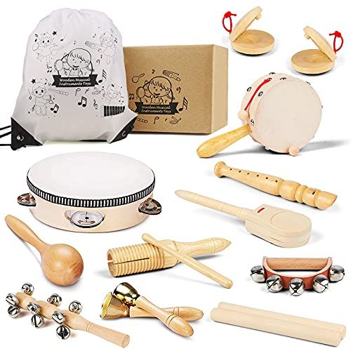 Chriffer Kids Musical Instruments Toys, Percussion Instruments Set with Storage Bag, Preschool Ed... | Amazon (US)