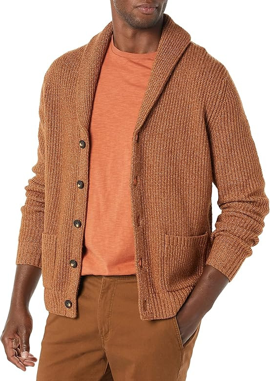 Amazon Essentials Men's Long-Sleeve Soft Touch Shawl Collar Cardigan | Amazon (US)