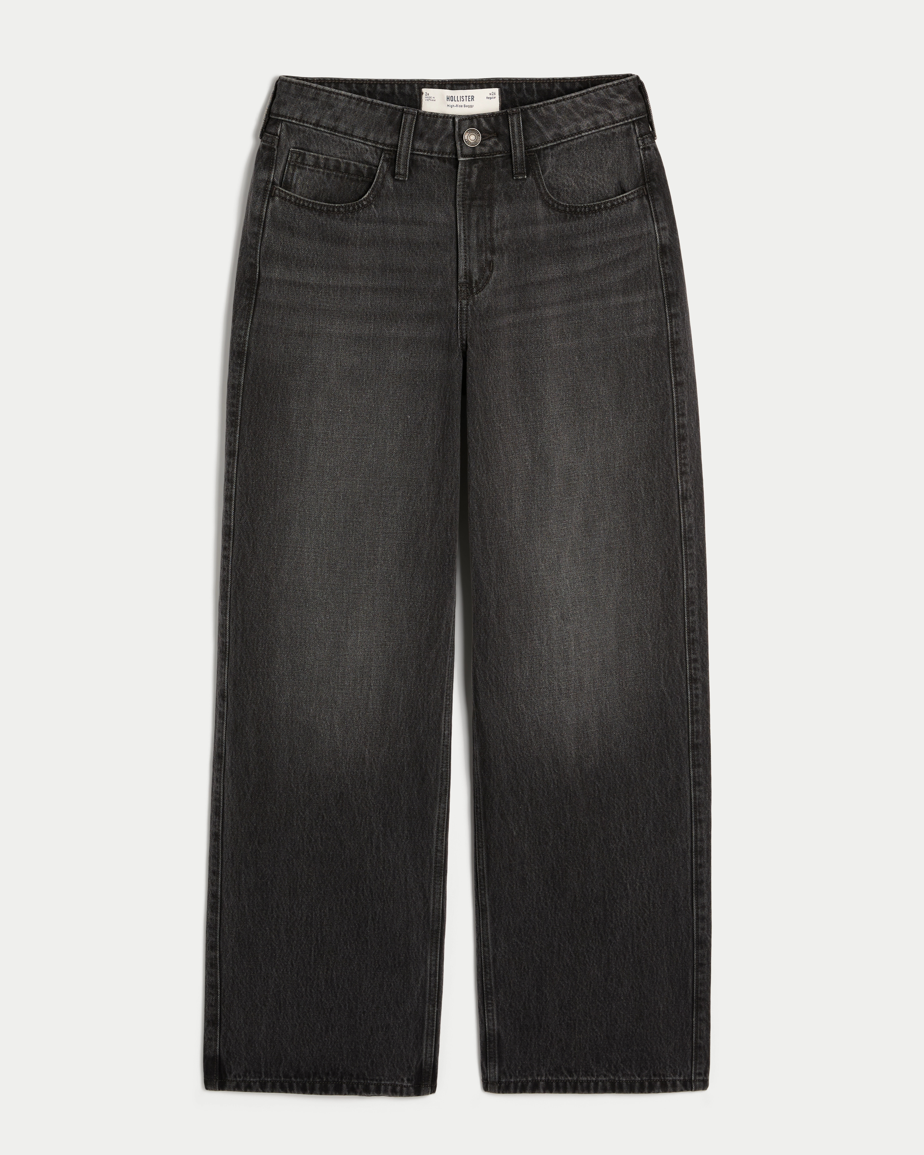 High-Rise Washed Black Baggy Jeans | Hollister (US)