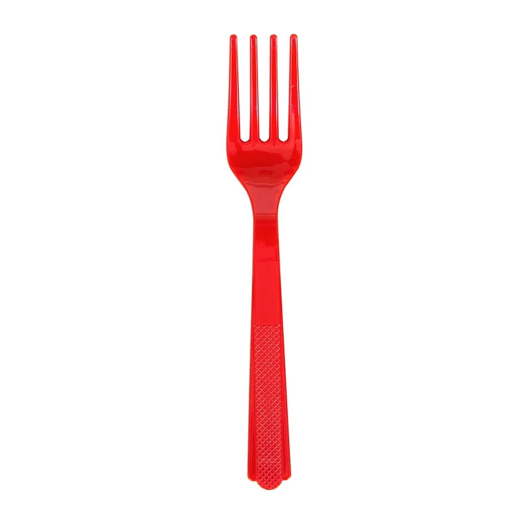 24 Count Red Disposable Plastic Forks by Way To Celebrate | Walmart (US)