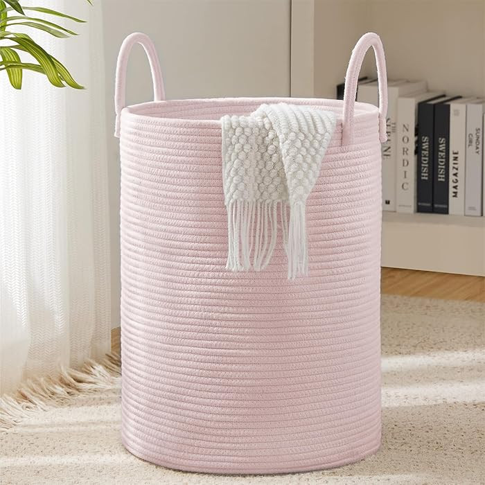YOUDENOVA Laundry Hamper Basket, Woven 58L Tall Laundry Basket for Blanket Organizer- Nursery Ham... | Amazon (US)