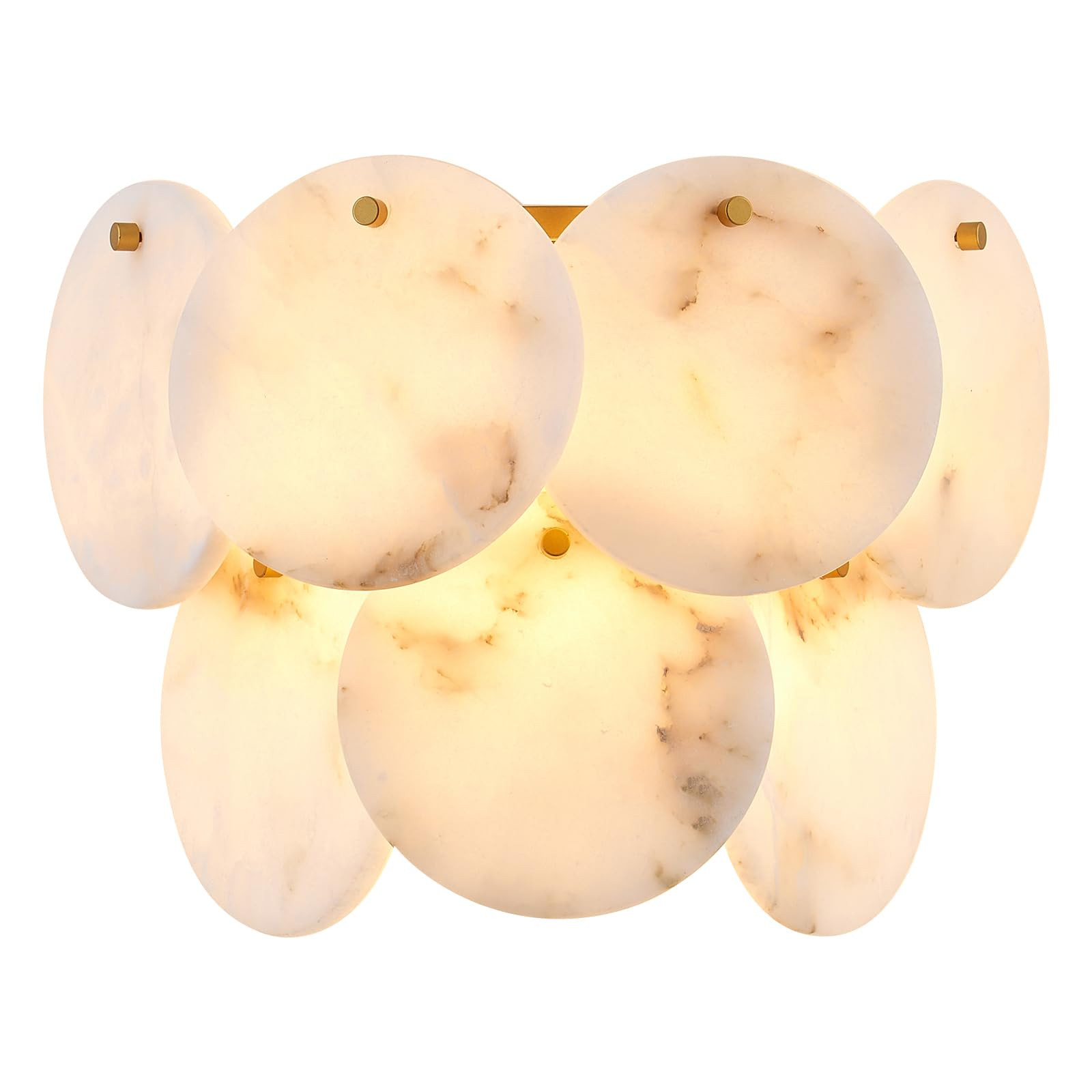 Modern Farmhouse Wall Sconces, Alabaster Sconce Lighting for Living Room, Marble Sconce Wall Ligh... | Amazon (US)