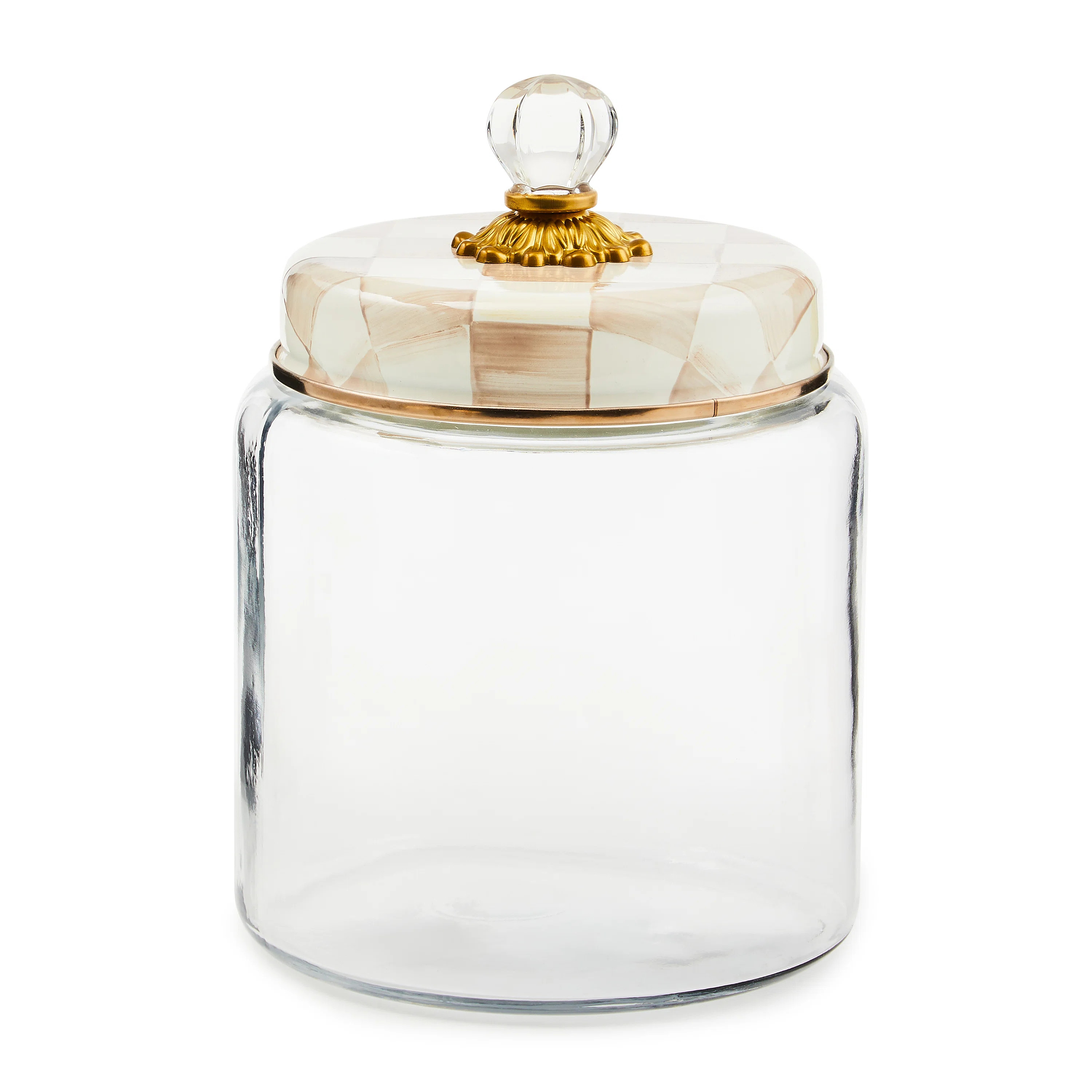 MacKenzie-Childs Mocha Check Small Kitchen Canister | Wayfair | Wayfair North America