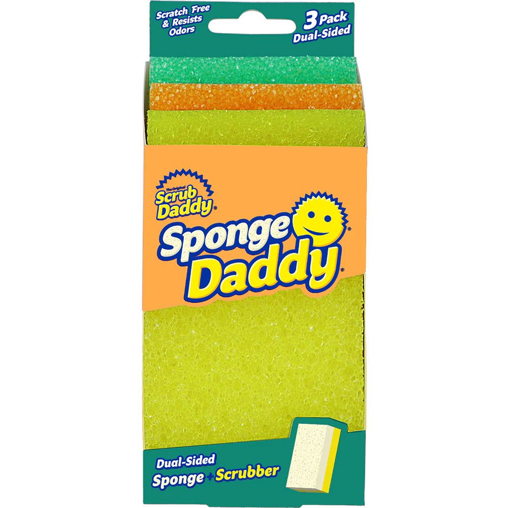 Scrub Daddy Sponge Daddy Cellulose Sponge with Scouring Pad (3-Pack) Stainless Steel | FG3009903001EA0EN01 | Lowe's