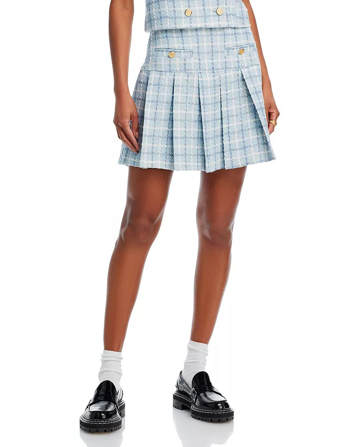 AQUA Plaid Pleated Mini Skirt - Exclusive Women - Bloomingdale's | Bloomingdale's (US)