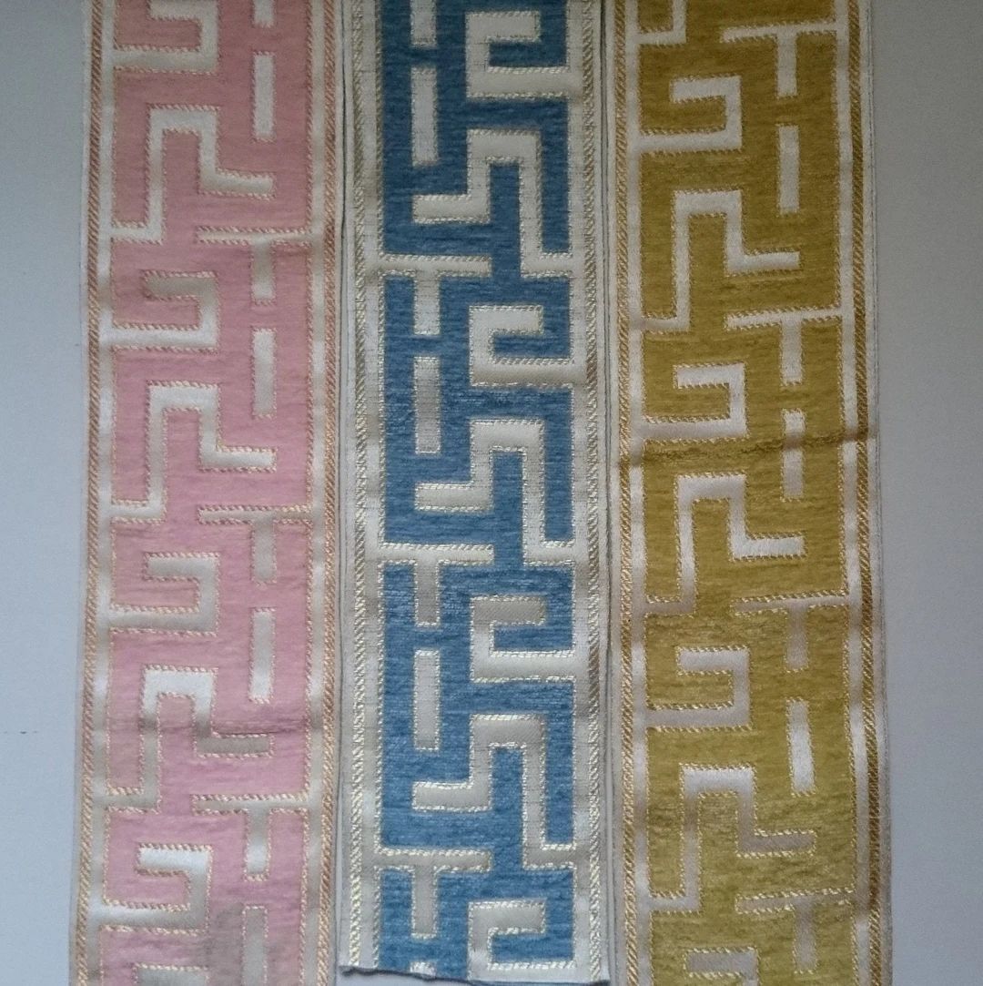 Curtain Trim Greek Key, Pink Fabric Trim for Curtains, Decorative Ribbon Trim Tape Blue by the Ya... | Etsy (US)