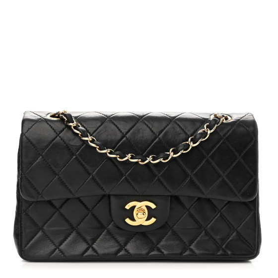 Lambskin Quilted Small Double Flap Black | FASHIONPHILE (US)