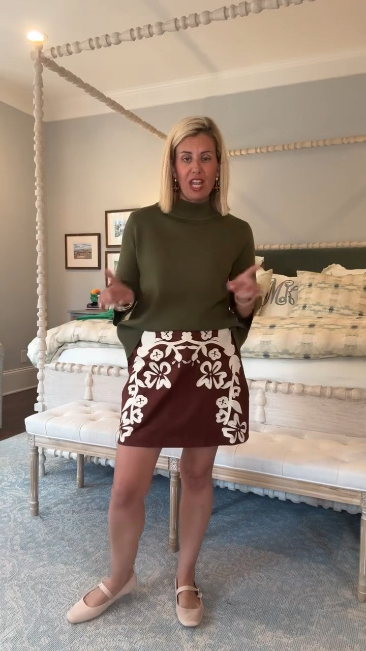 New color in the Jackie sweater is here! Literally get it in every color it comes in. Obsessed with this skirt that we are styling all the ways. 
Sweater - xs
Skirt - small
Mary Jane’s - 7.5 (1/2 size down) 

*code mixandmatch15 at Avara 

#LTKSeasonal #LTKOver40 #LTKPetite