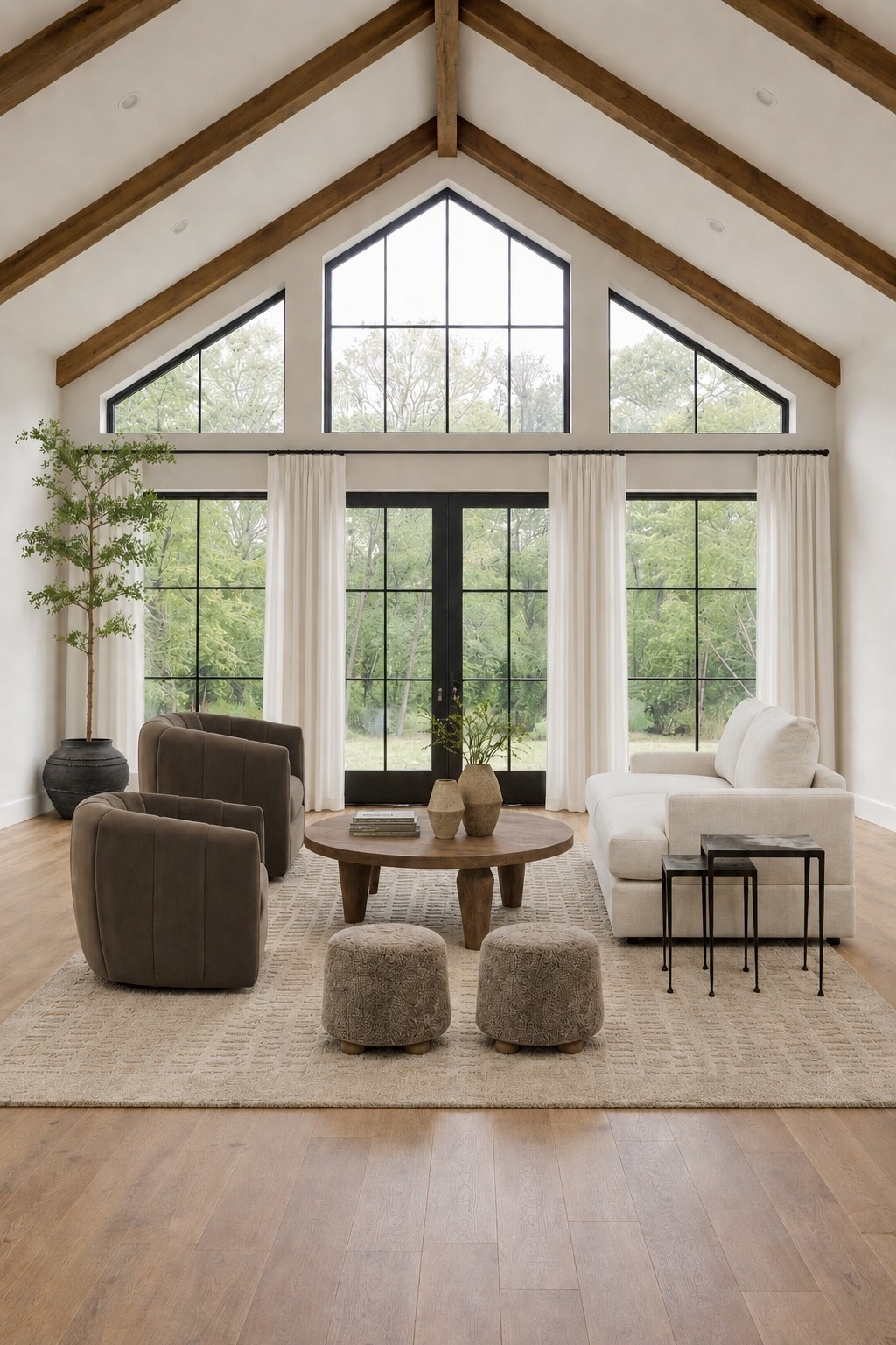 Warm, organic, airy, and timeless! I love this living room inspiration. The tall ceilings and windows make this space feel open, while the warmth and texture of these accents ground the space. All wayfair!

#LTKHome #LTKSeasonal
