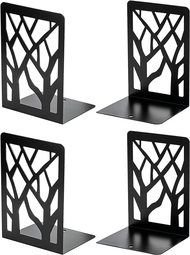 MaxGear Book Ends Tree Design Modern Bookends for Shelves, Non-Skid Bookend, Heavy Duty Metal Boo... | Amazon (US)