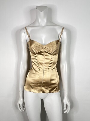 VTG DOLCE & GABBANA CHAMPAGNE CORSET STYLE TOP 40 S  | eBay | eBay US