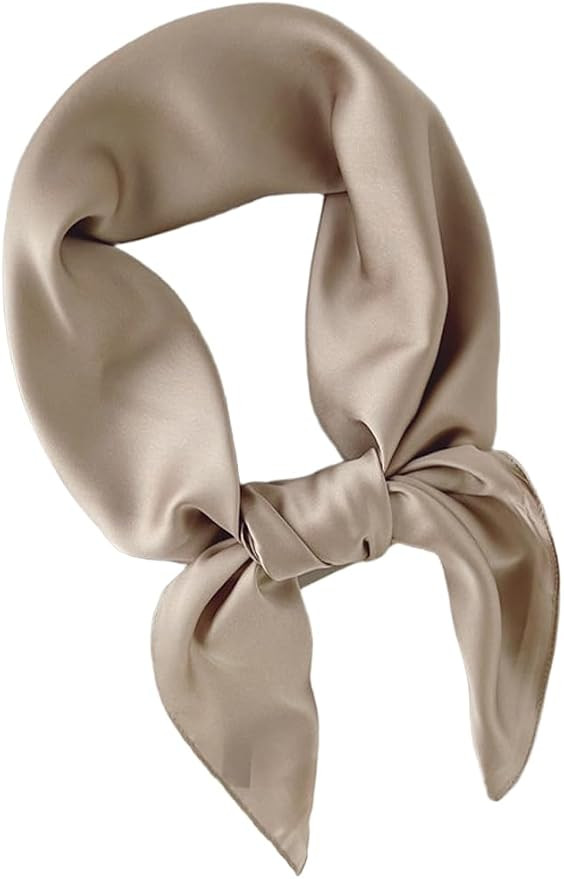 CHUNG Women's Square Satin Scarf 27.5" Bandanas Solid 50s Retro Neck Scarves Emulation Silk Handb... | Amazon (US)