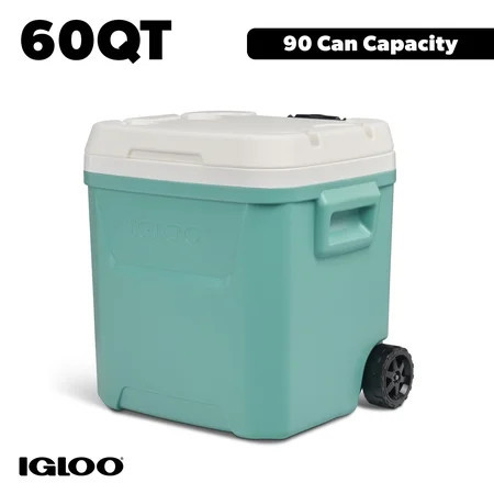 Igloo 60 QT Laguna Ice Chest Cooler with Wheels, Teal Blue | Walmart (US)