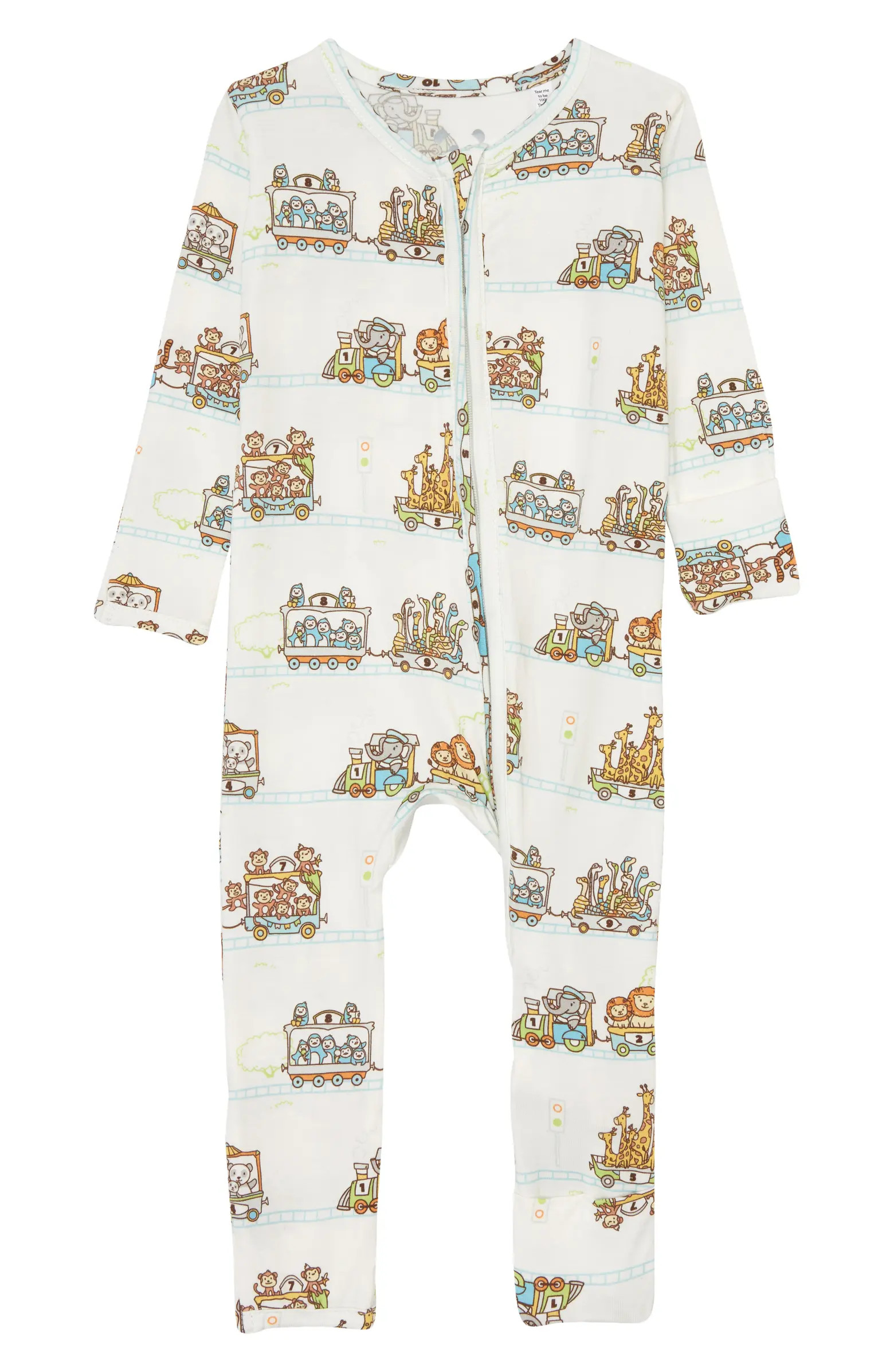 Kids' Zoo Train Convertible Footie Pajamas | Nordstrom