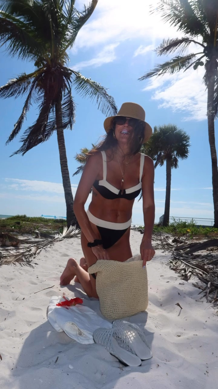 This black bikini swimsuit looks like a $200 revolve swimsuit and it’s under $50!! I’m wearing size small 

@amazon @amazonfashion 

Spring break outfit, beach vacation outfit, denim shorts, Amazon swimsuit 

#LTKspring #LTKSwim #LTKootd