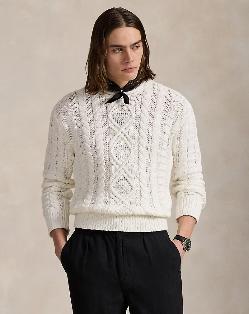 Aran-Knit Cotton Rollneck Jumper | Ralph Lauren (UK)
