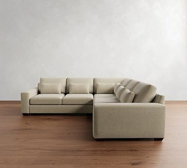 Big Sur Square Arm Deep Seat 3-Piece L-Shaped Sectional (120") | Pottery Barn (US)