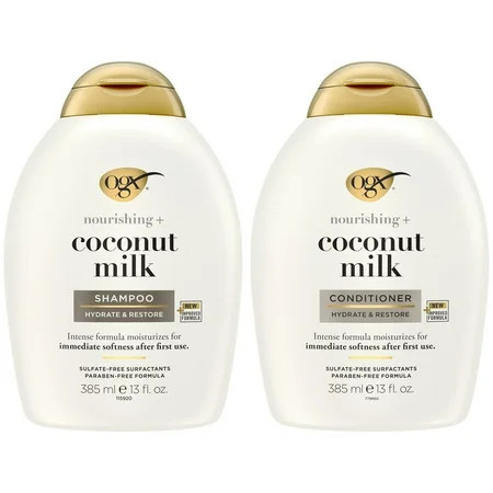OGX Nourishing + Coconut Milk Moisturizing Hair Shampoo & Conditioner Set, 13 fl. oz | Walmart (US)