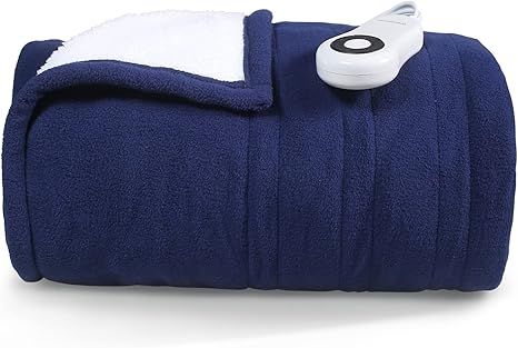 Warm Storm Heated Blankets Throw Electric Reversible Sherpa Fast Heating Throw Blanket with 5 Hea... | Amazon (US)