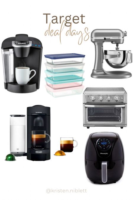 Target Deal Days // save up to 40% off home appliances //

Keurig. Coffee pot. Nespresso. Air fryer. Toaster oven. Kitchen aid mixer. Glass storage containers  

#LTKHoliday #LTKhome #LTKsalealert