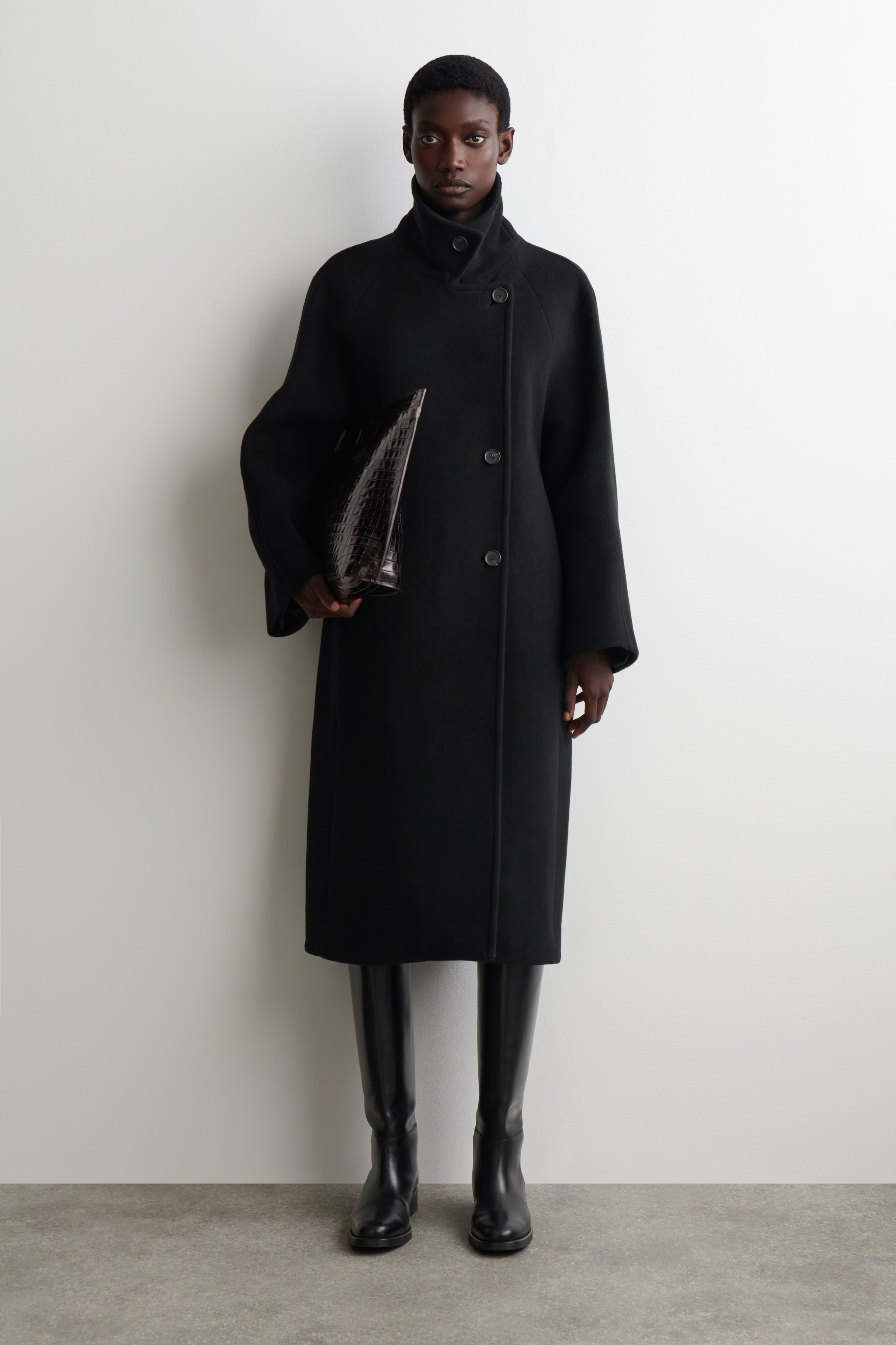 OVERSIZED DOUBLE-BREASTED WOOL LONG COAT | H&M (UK, MY, IN, SG, PH, TW, HK)