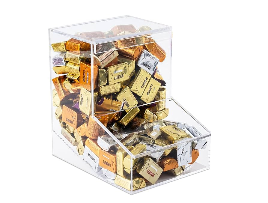 Candy Dispenser - Bulk Acrylic Storage Holder with Two Lids for Countertop or Wall Mount - Store ... | Amazon (US)