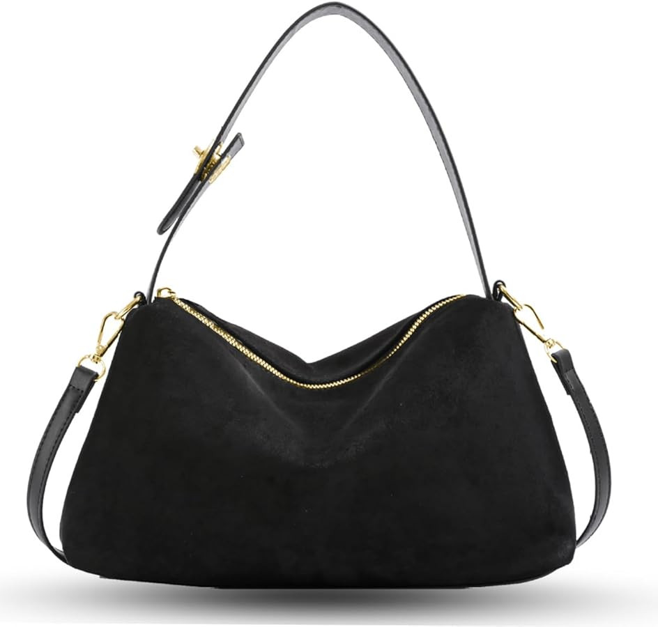 Suede Purses for Women Fashion Slouchy Shoulder Bag Retro Crescent Satchel Hobo Handbags for 2024 | Amazon (US)