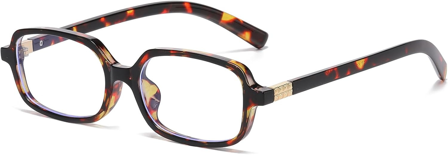 Breaksun Retro Rectangle Glasses for Women Men Small Square Blue Light Blocking Glasses Vintage Eyeglasses | Amazon (US)