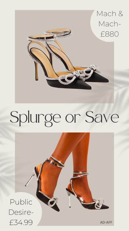 SPLURGE OR SAVE 🖤
Designer dupe 🖤 party season heels 

#LTKstyletip #LTKSeasonal #LTKsalealert