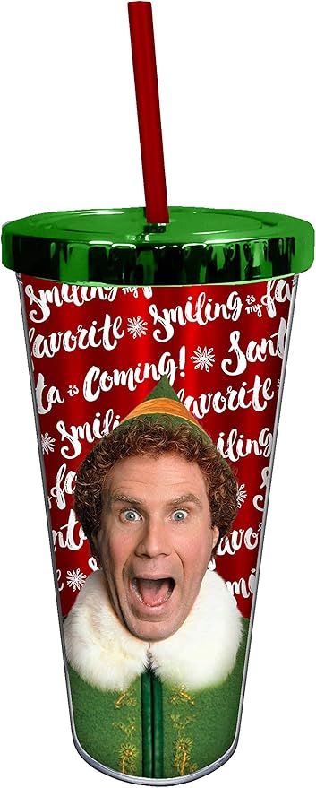 Spoontiques Santa is Coming Foil Cup with Straw | Amazon (US)