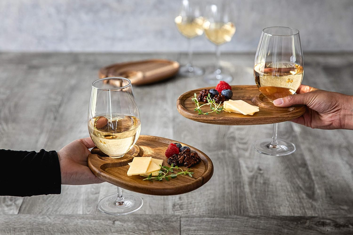 PICNIC TIME TOSCANA -Wine Appetizer Plates, Cocktail Plate with Glass Holder, Cheese Board with W... | Amazon (US)