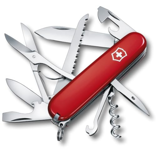 Victorinox Huntsman Swiss Army Knife, Medium, Multi Tool, Camping Knife, 15 Functions, Large Blade, Bottle Opener, Red | Amazon (UK)