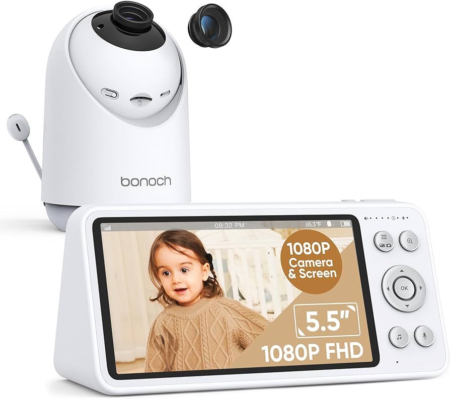 bonoch Baby Monitor No WiFi, 5.5" 1080p Video Baby Monitor with Camera and Audio, Motion&Sound De... | Amazon (US)
