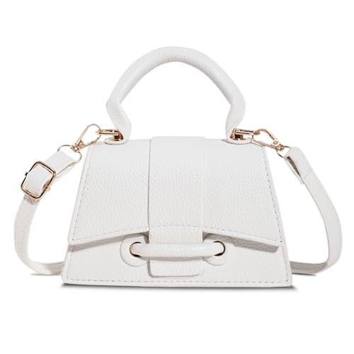 Mini White Purses for Women Cute Top Handle Crossbody Bag Trendy Tiny Clutch Handbag with Strap | Amazon (US)