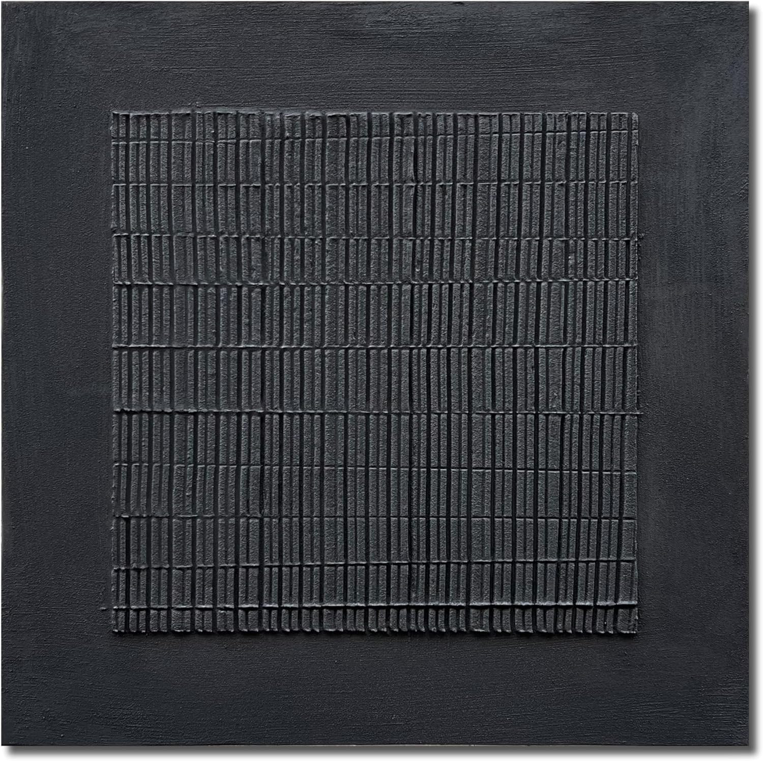 NANKAI Art Hand-Painted Thick Texture Black Canvas Art Modern Minimalist Abstract Art 24x24 inch Home Wall Art Deco Oil Painting | Amazon (US)