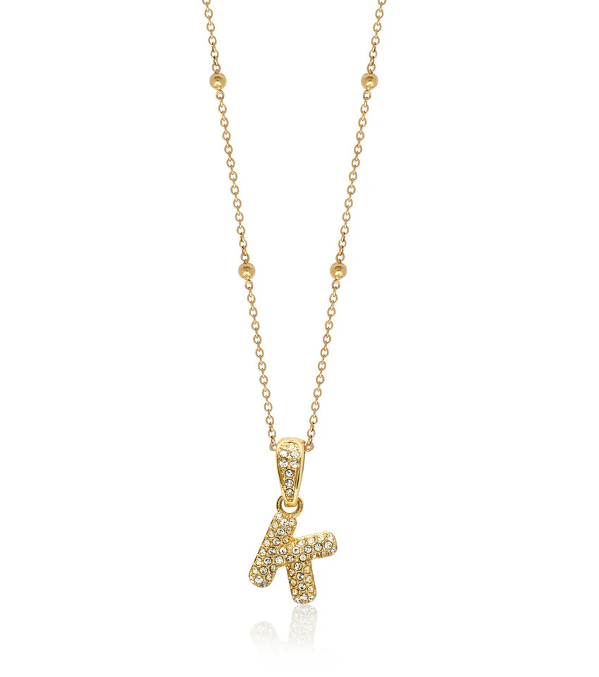 Bubble Initial Sphere Necklace (Gold) | Abbott Lyon