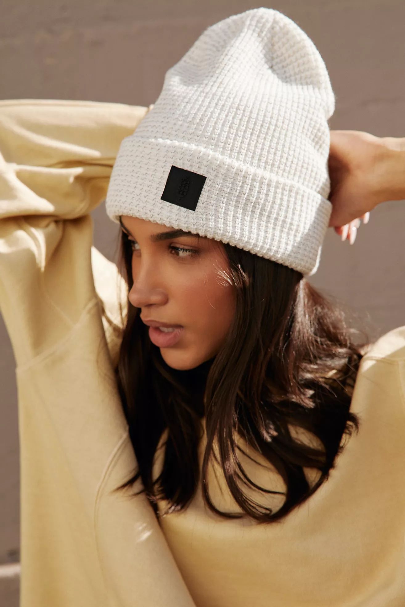 Let's Race Fleece Lined Recycled Yarn Beanie | Free People (Global - UK&FR Excluded)